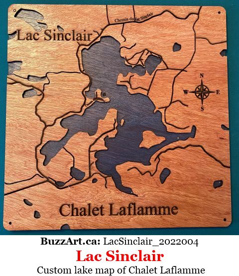 Custom lake map of Chalet Laflamme